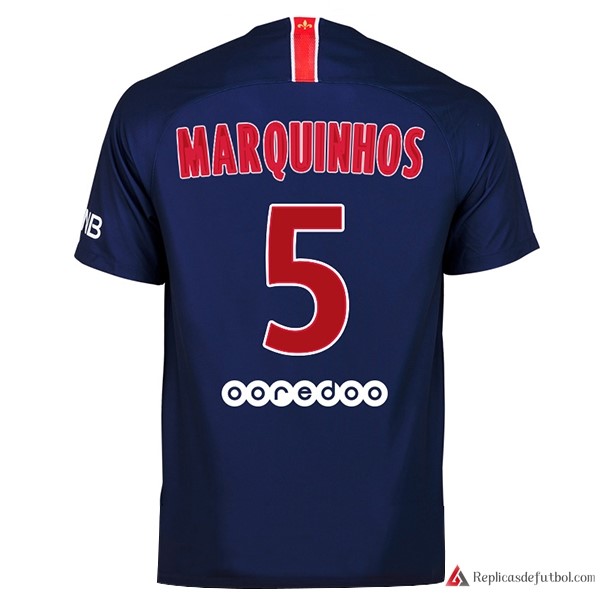 Camiseta Paris Saint Germain Primera equipación Marquinhos 2018-2019 Azul